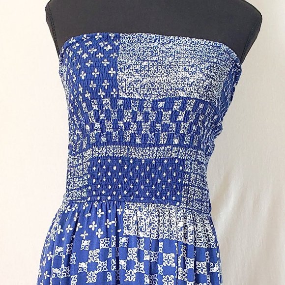 Strapless Maxi Dress Blue│Hollister│L - Picture 4 of 4